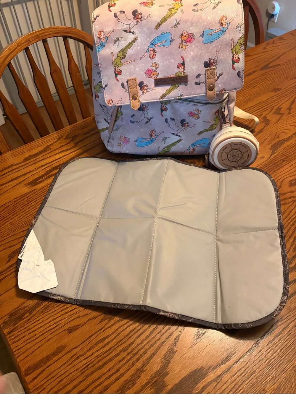 Petunia Pickle Bottom Off to Neverland Peter Pan Print Meta diaper bag Backpack